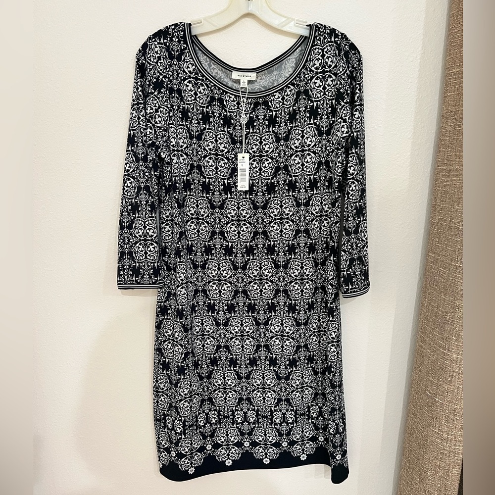 Max Studio NEW, never worn, sheath dress in classic Black and White print.